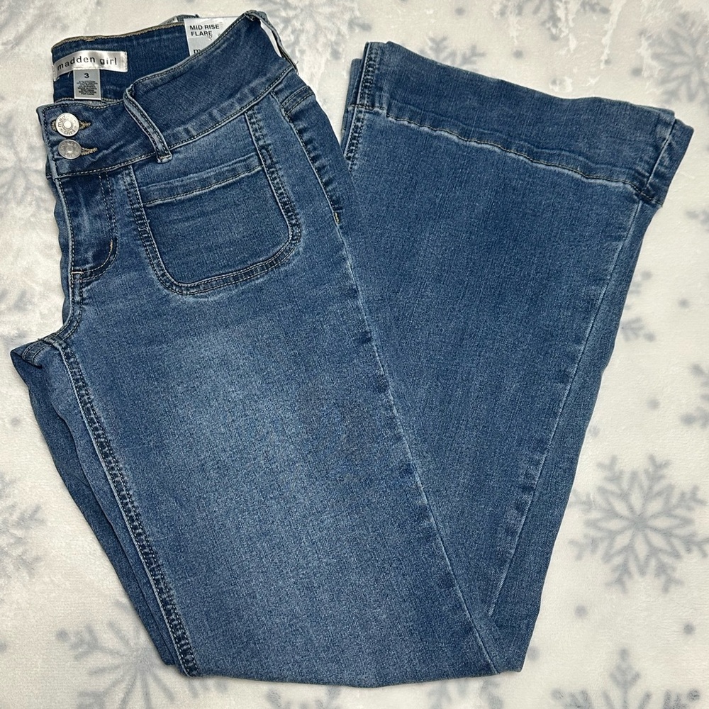 Madden Girl Flare & Wide Leg Blue Jeans